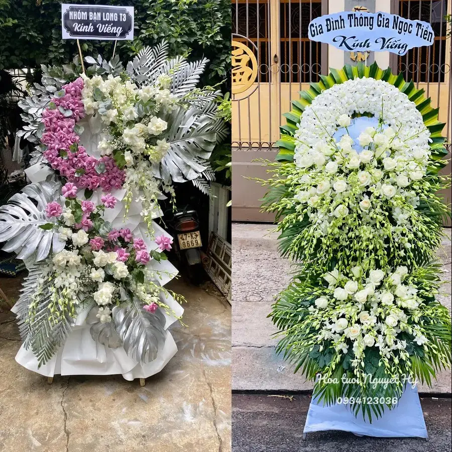 Kệ hoa chia buồn tại Thường Lạc