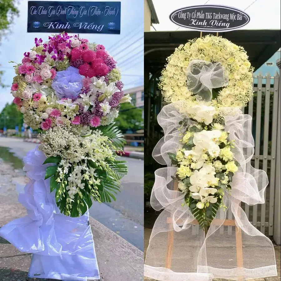 Vòng hoa đám tang tại Thượng Phúc