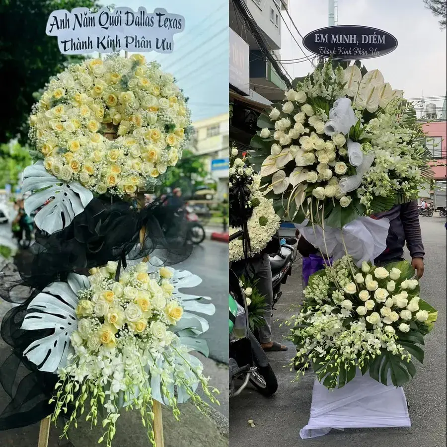 Vòng hoa đám tang tại Tiên Du