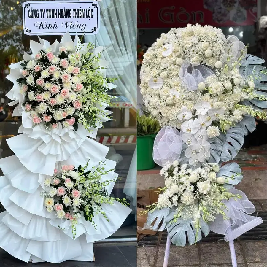 Vòng hoa đám tang tại Tiên La