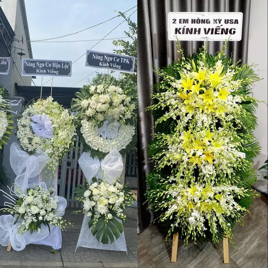 Vòng hoa đám tang tại Tiên Minh