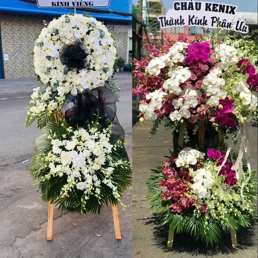Kệ hoa chia buồn tại Tịnh Khê