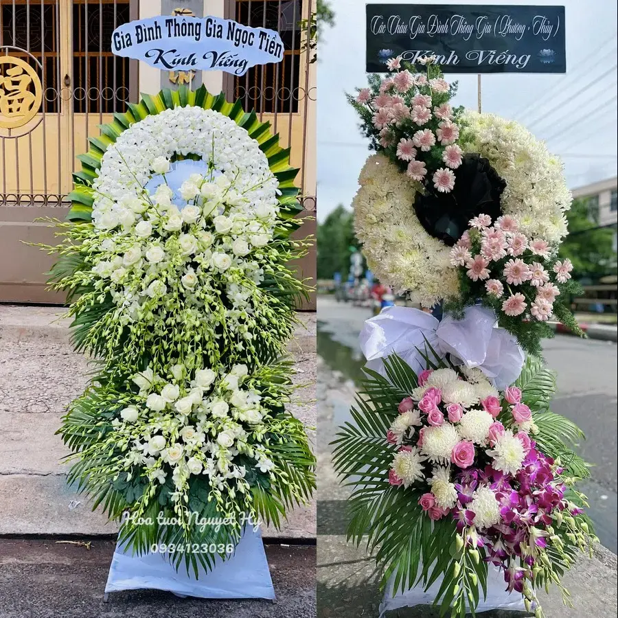 Kệ hoa chia buồn tại Trà Lý