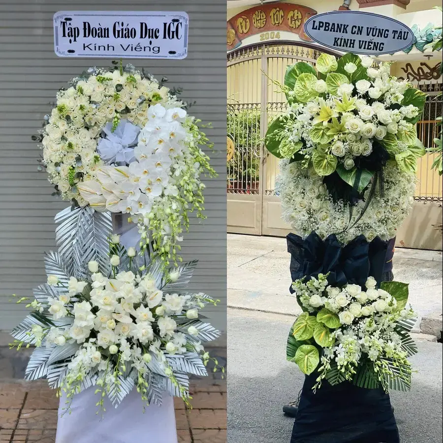 Vòng hoa đám tang tại Trà Vinh