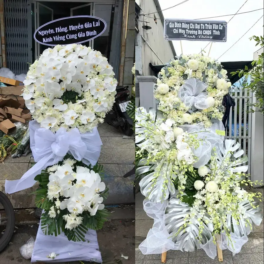 Kệ hoa chia buồn tại Trà Vinh