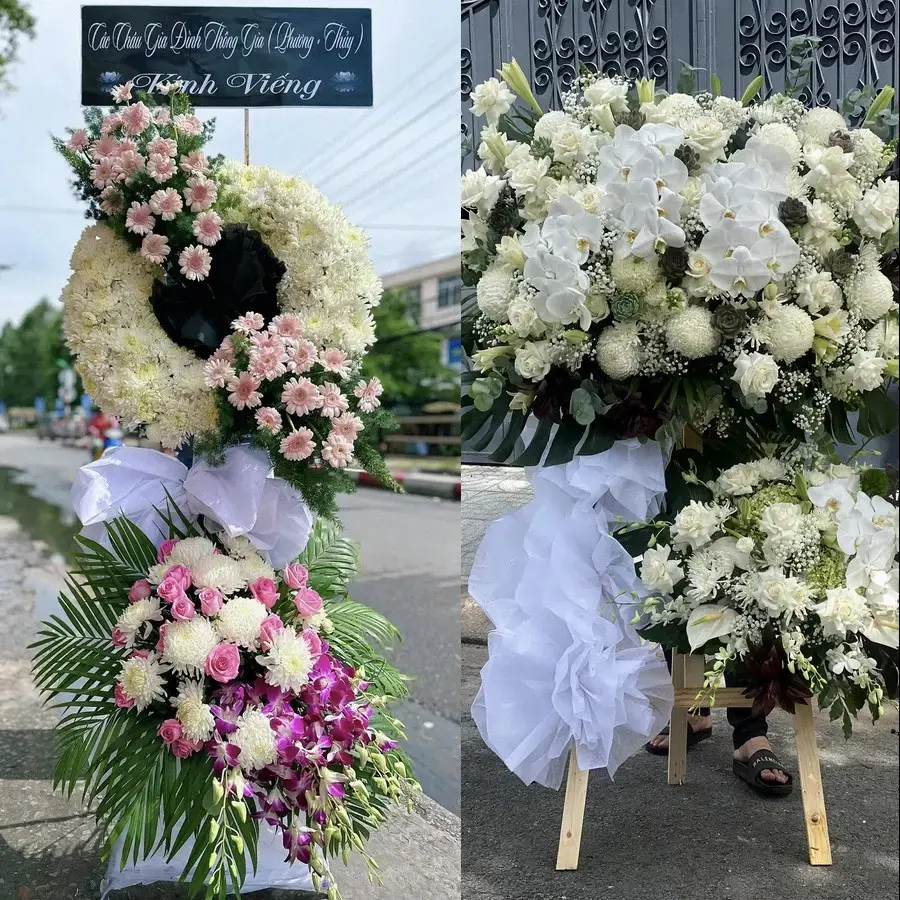 Vòng hoa đám tang tại Trần Phú, Hà Tĩnh
