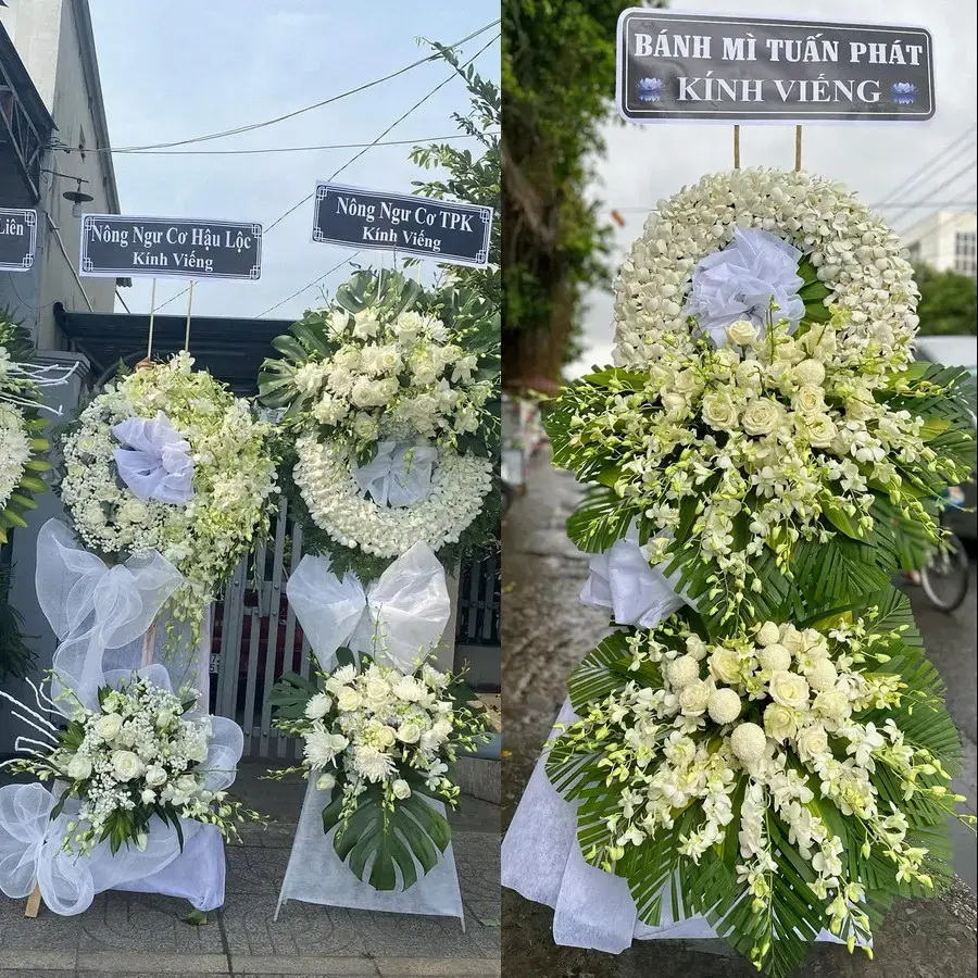 Kệ hoa chia buồn tại Trần Phú