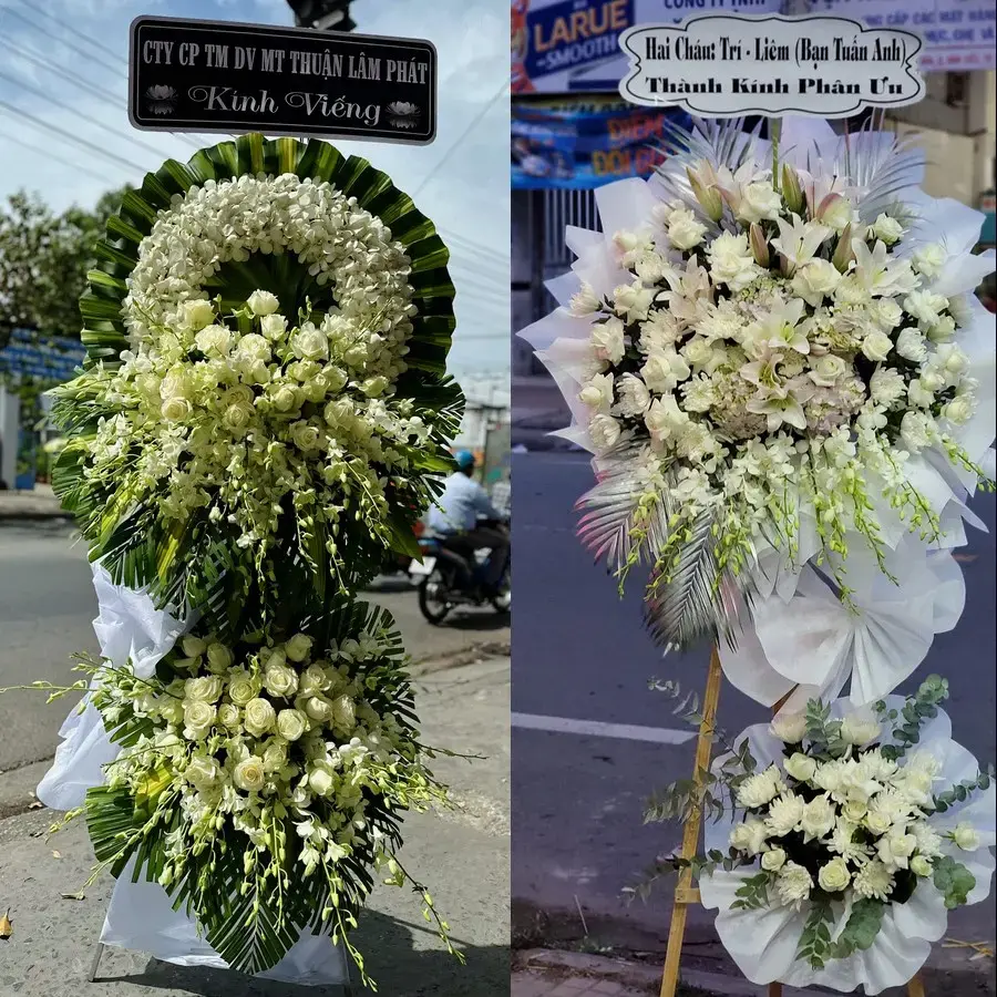 Vòng hoa đám tang tại Trảng Bàng