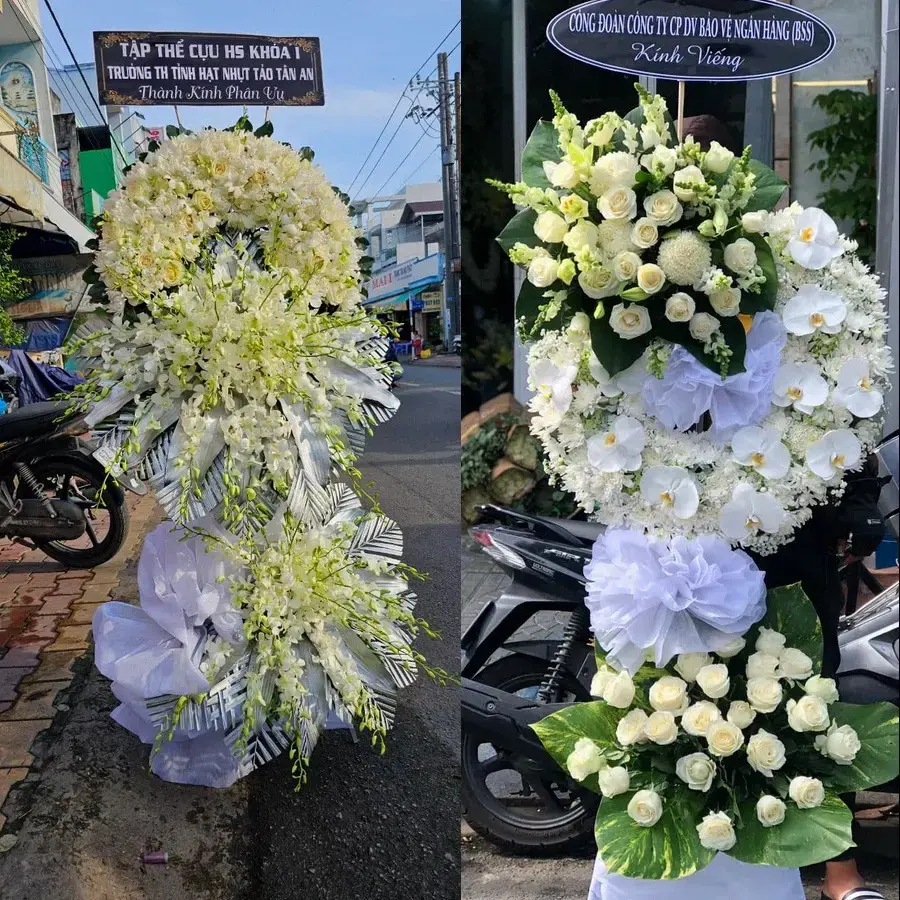 Kệ hoa chia buồn tại Tri Tôn