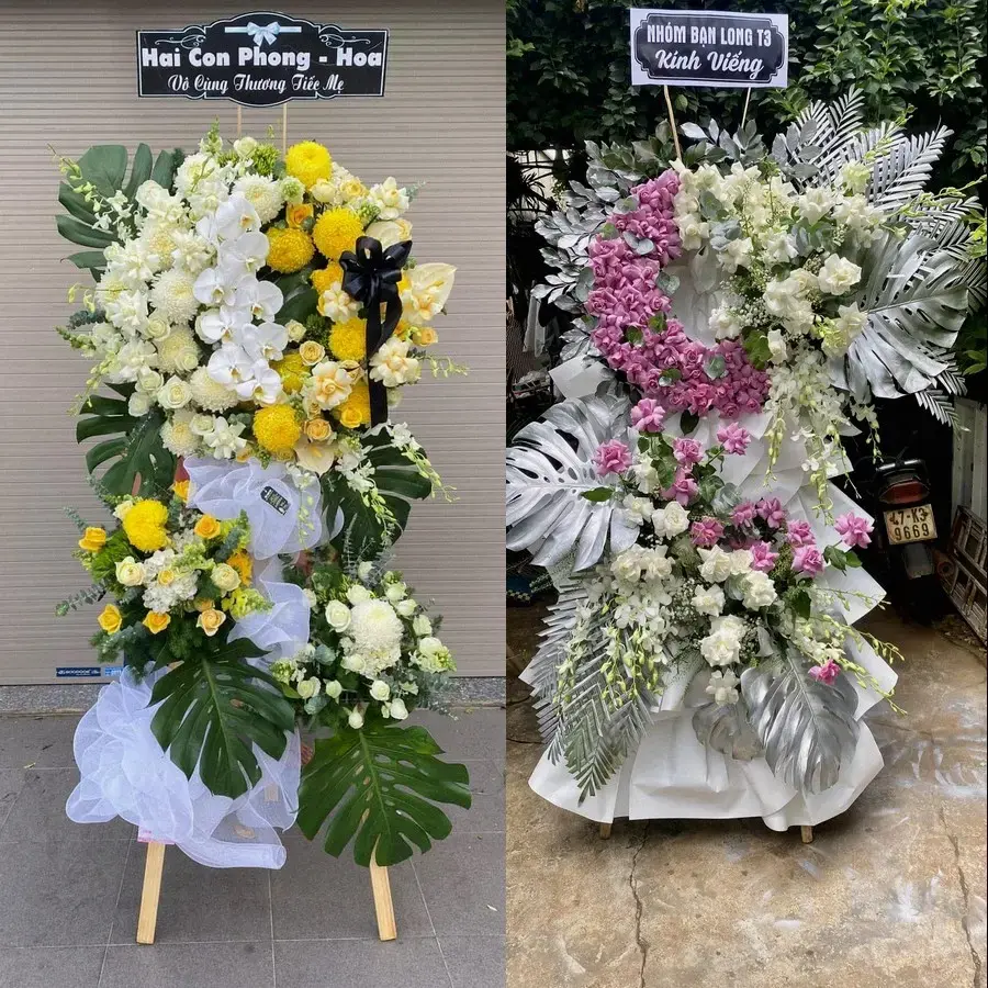 Kệ hoa chia buồn tại Triệu Sơn