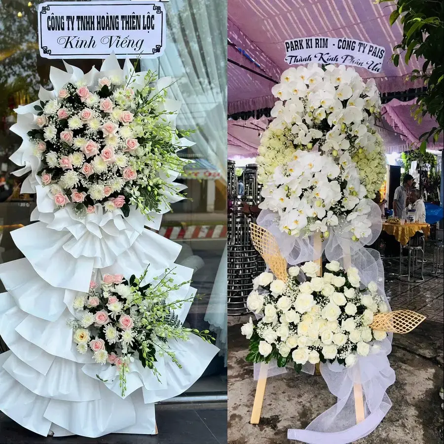 Kệ hoa chia buồn tại Triệu Việt Vương