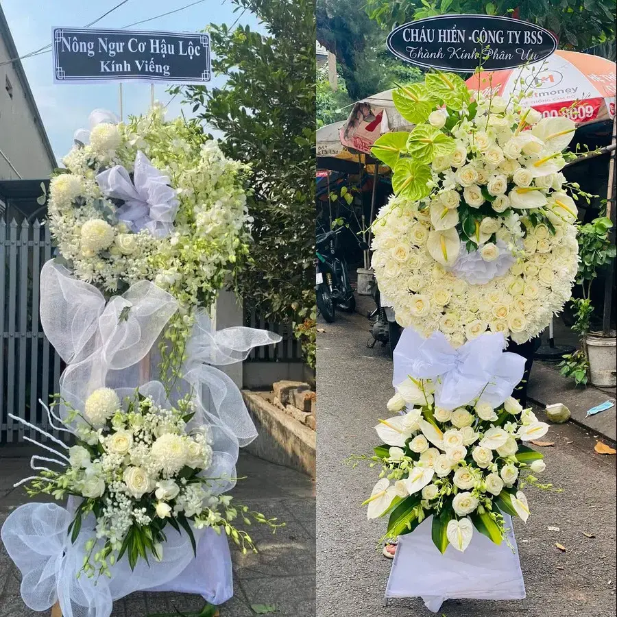 Kệ hoa chia buồn tại Trung Hưng