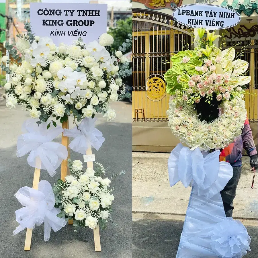 Vòng hoa đám tang tại Trung Nhứt