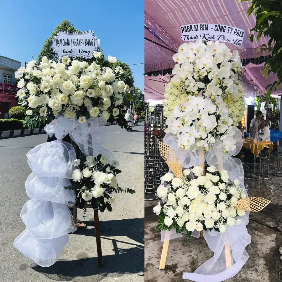 Kệ hoa chia buồn tại Trung Nhứt