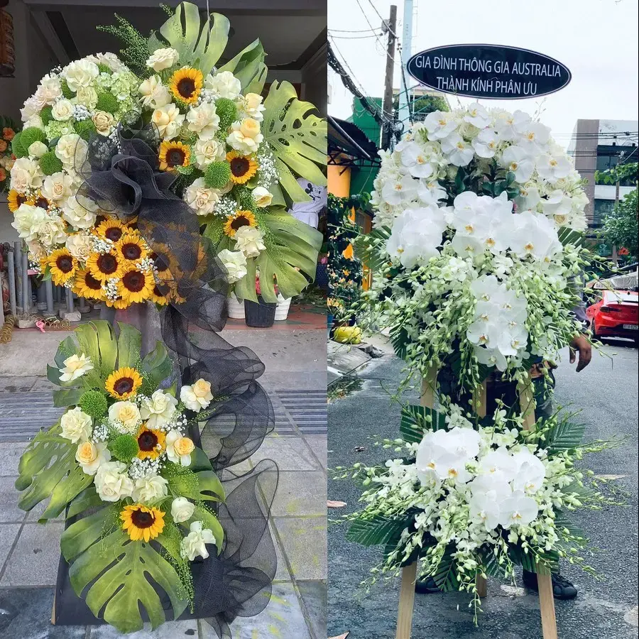 Đặt vòng hoa đám tang Trường Vinh theo thông tin lễ