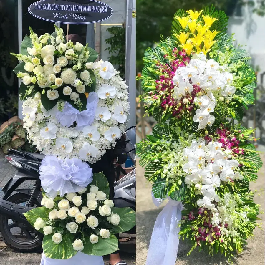Kệ hoa chia buồn tại Tứ Minh