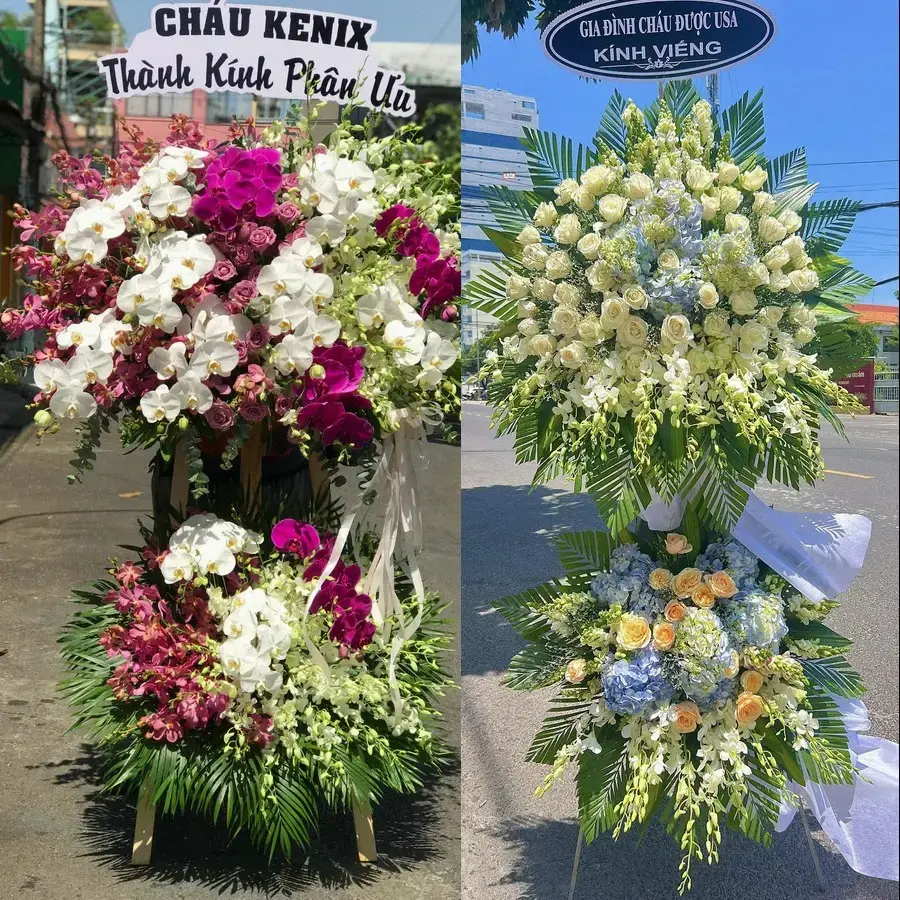 Kệ hoa chia buồn tại Tu Vũ
