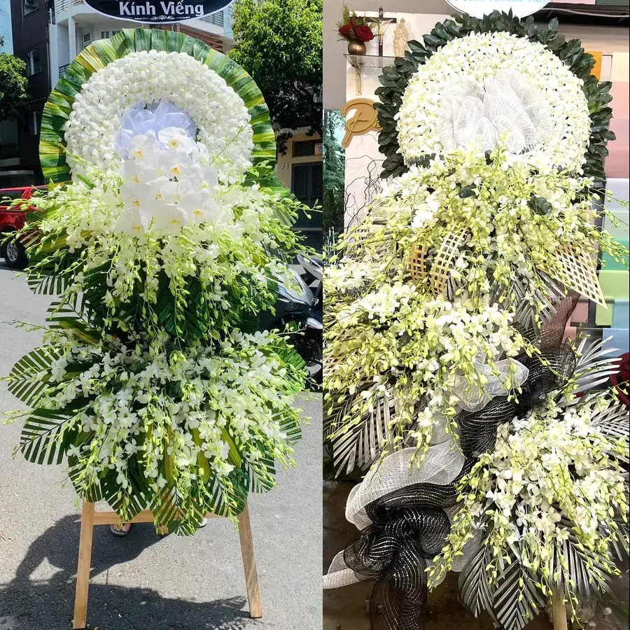 Vòng hoa đám tang tại Tùng Thiện