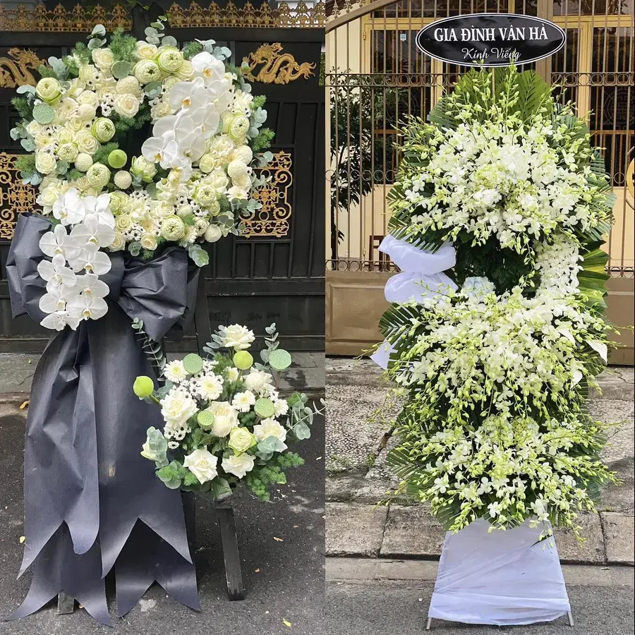 Kệ hoa chia buồn tại Vân Đình