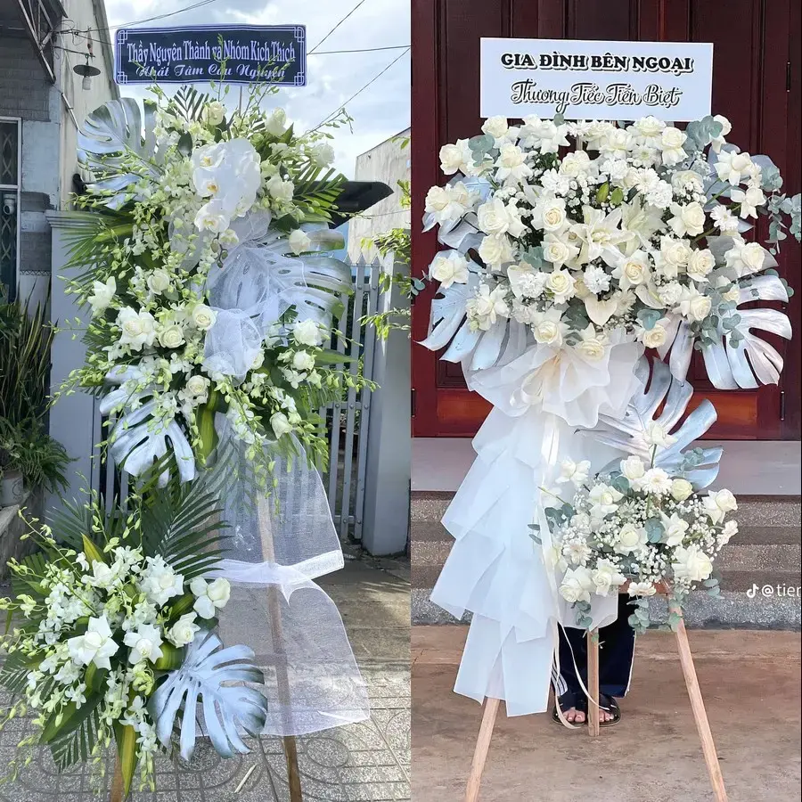 Vòng hoa đám tang tại Văn Giang