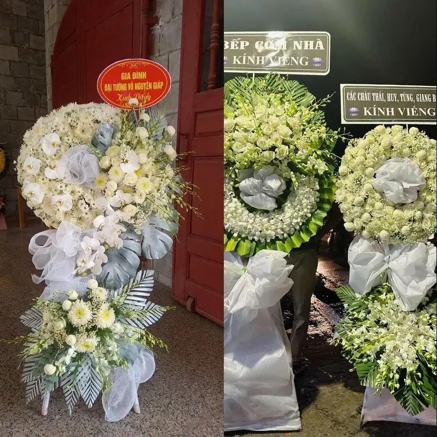 Kệ hoa chia buồn tại Văn Giang