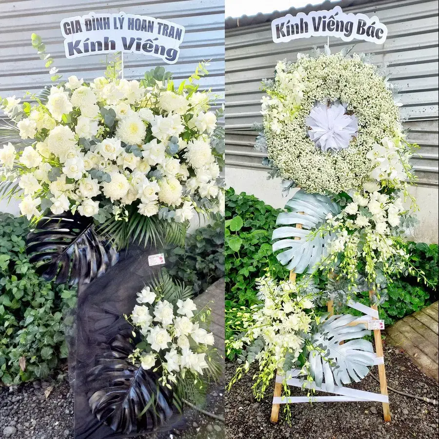 Kệ hoa chia buồn tại Vân Hà