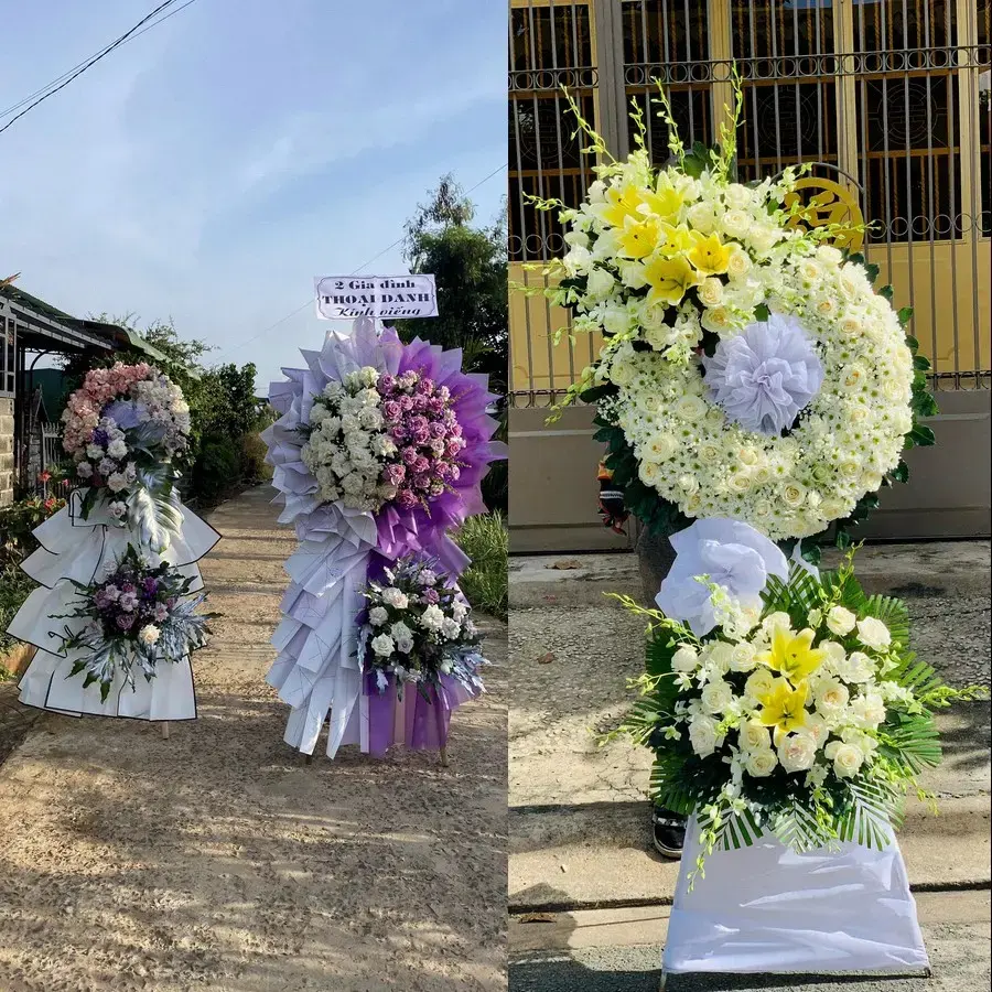 Vòng hoa đám tang tại Văn Môn