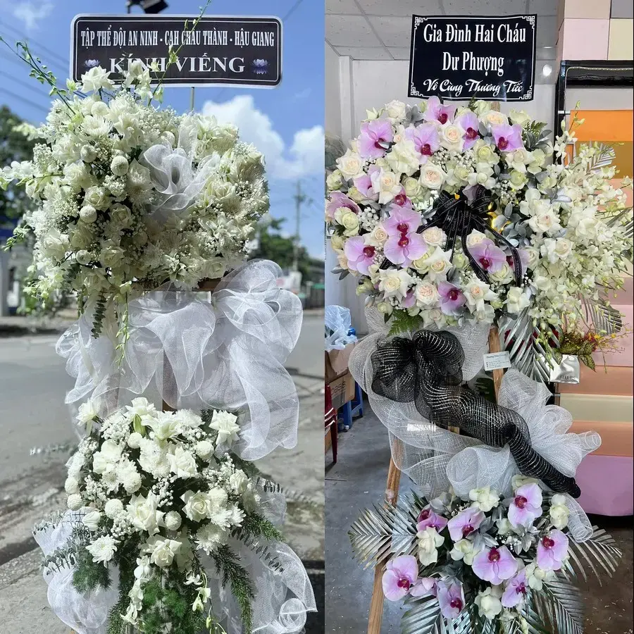 Kệ hoa chia buồn tại Văn Môn
