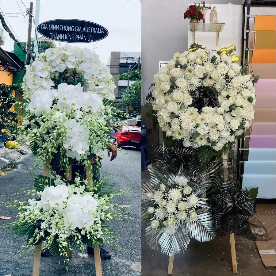 Kệ hoa chia buồn tại Vân Tụ