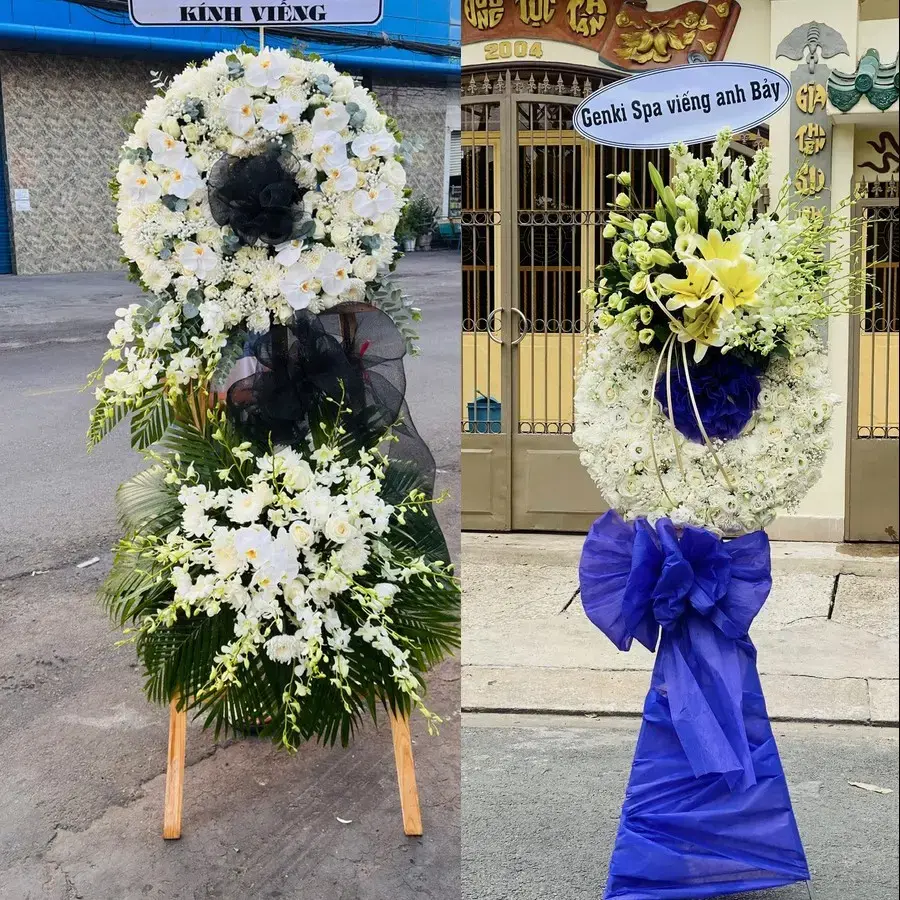 Kệ hoa chia buồn tại Vạn Xuân, Hưng Yên
