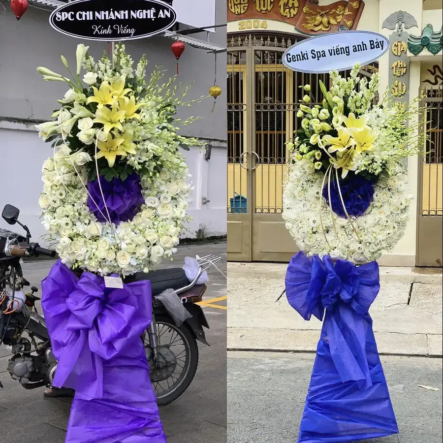 Kệ hoa chia buồn tại Vị Tân