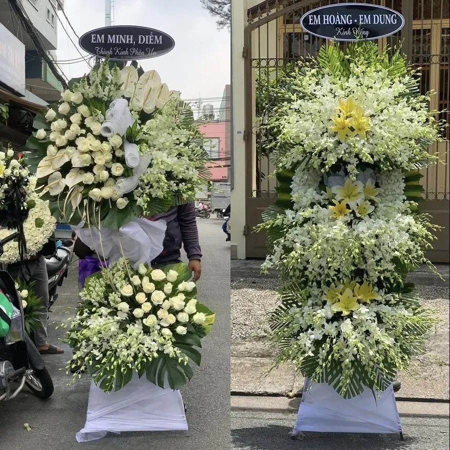 Kệ hoa chia buồn tại Vị Thanh