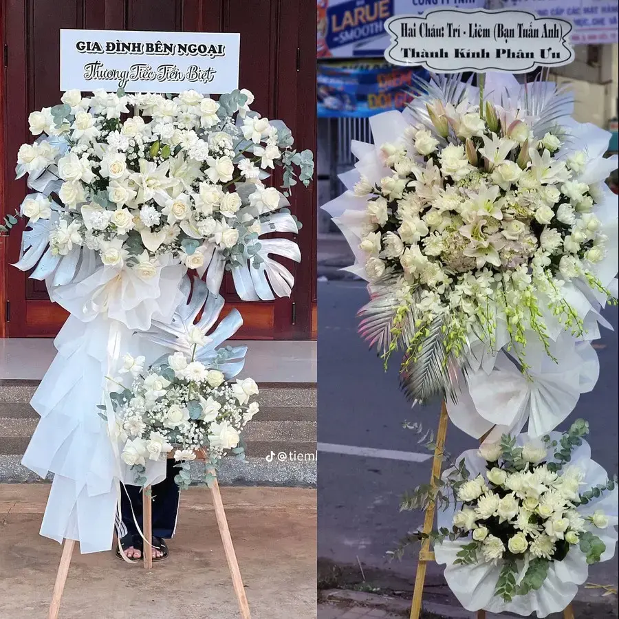 Kệ hoa chia buồn tại Việt Hưng, Quảng Ninh