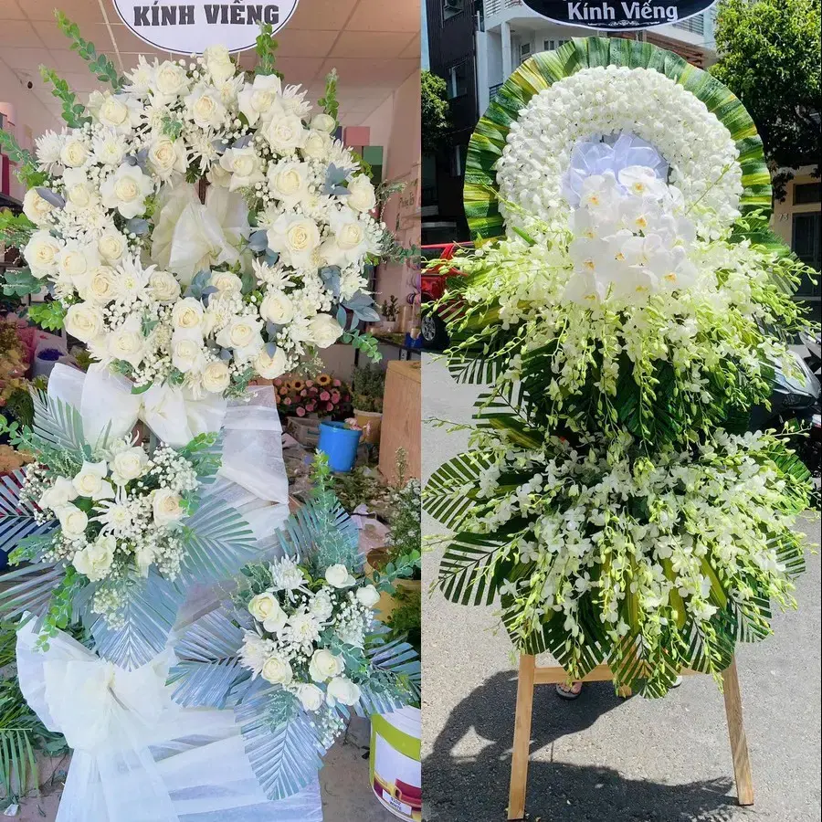 Kệ hoa chia buồn tại Việt Khê