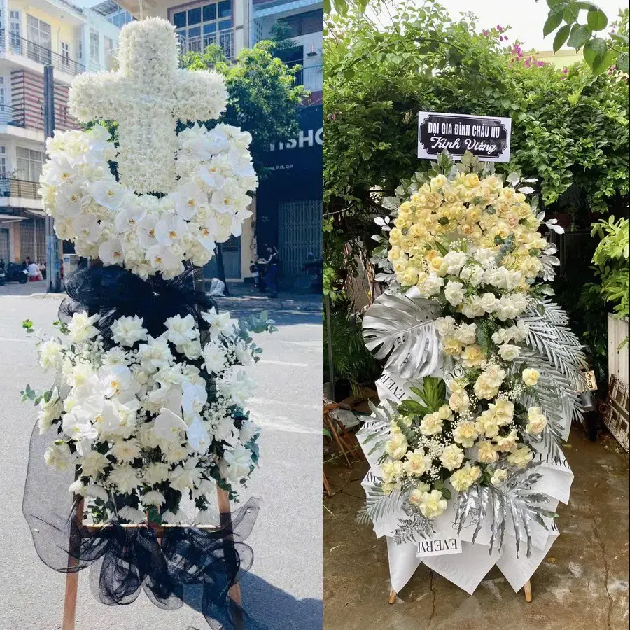 Kệ hoa chia buồn tại Việt Tiến