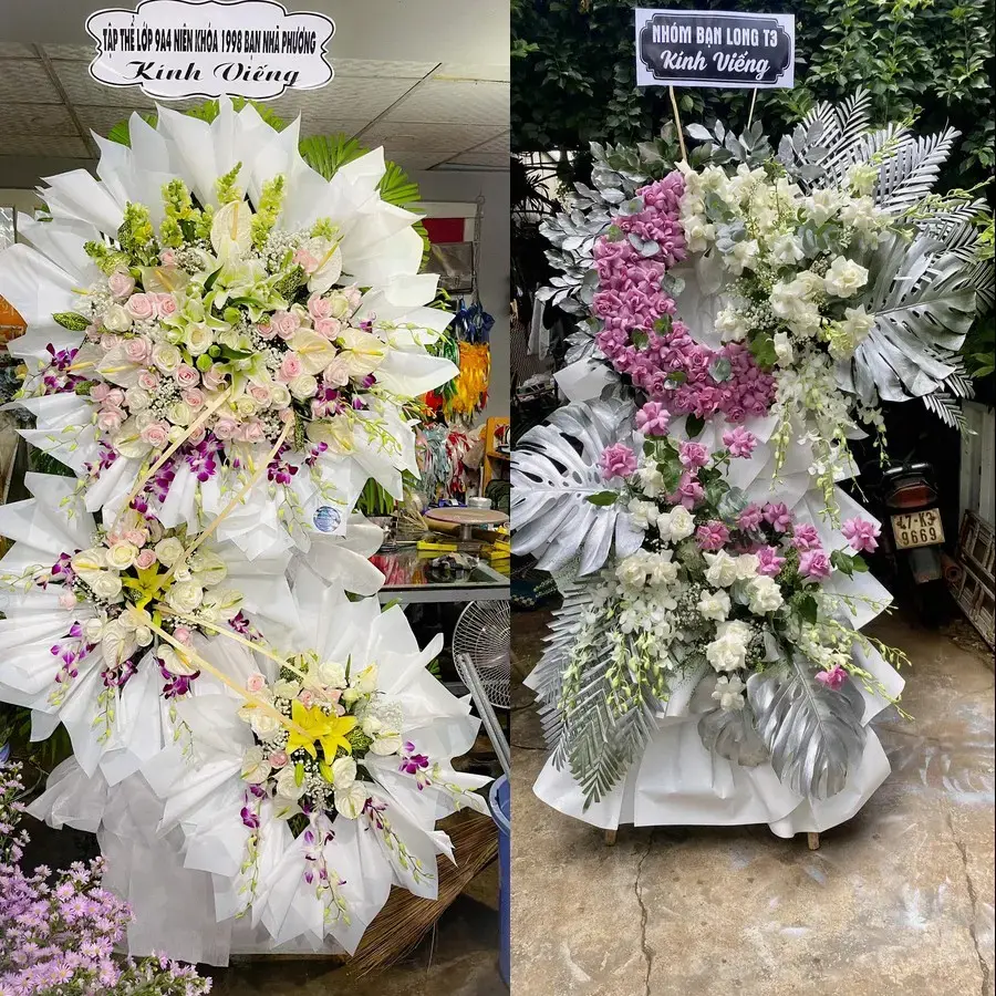 Vòng hoa đám tang tại Việt Yên