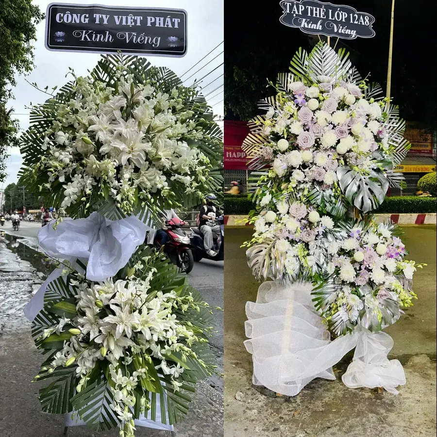 Vòng hoa đám tang tại Vĩnh Am