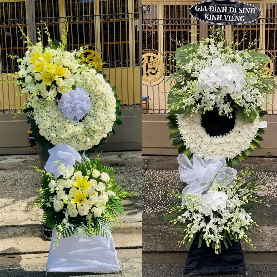 Kệ hoa chia buồn tại Vĩnh Hòa