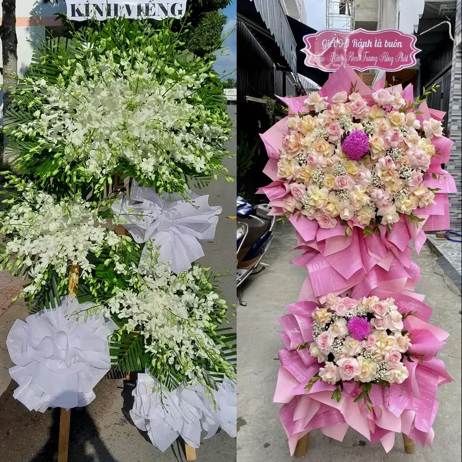 Kệ hoa chia buồn tại Vĩnh Tế