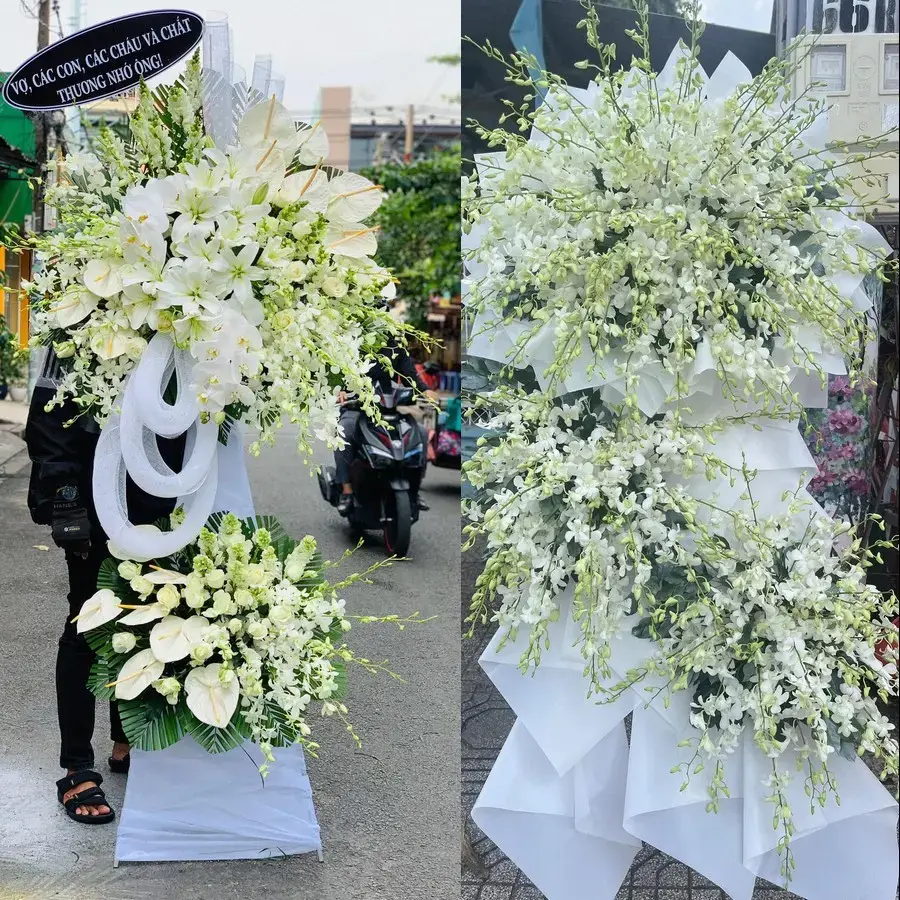 Kệ hoa chia buồn tại Vĩnh Thành, Phú Thọ