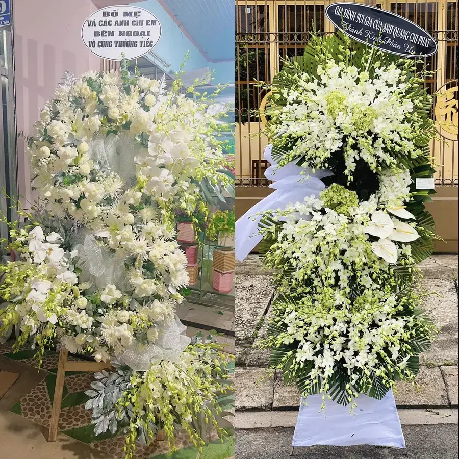 Kệ hoa chia buồn tại Vĩnh Thạnh Trung