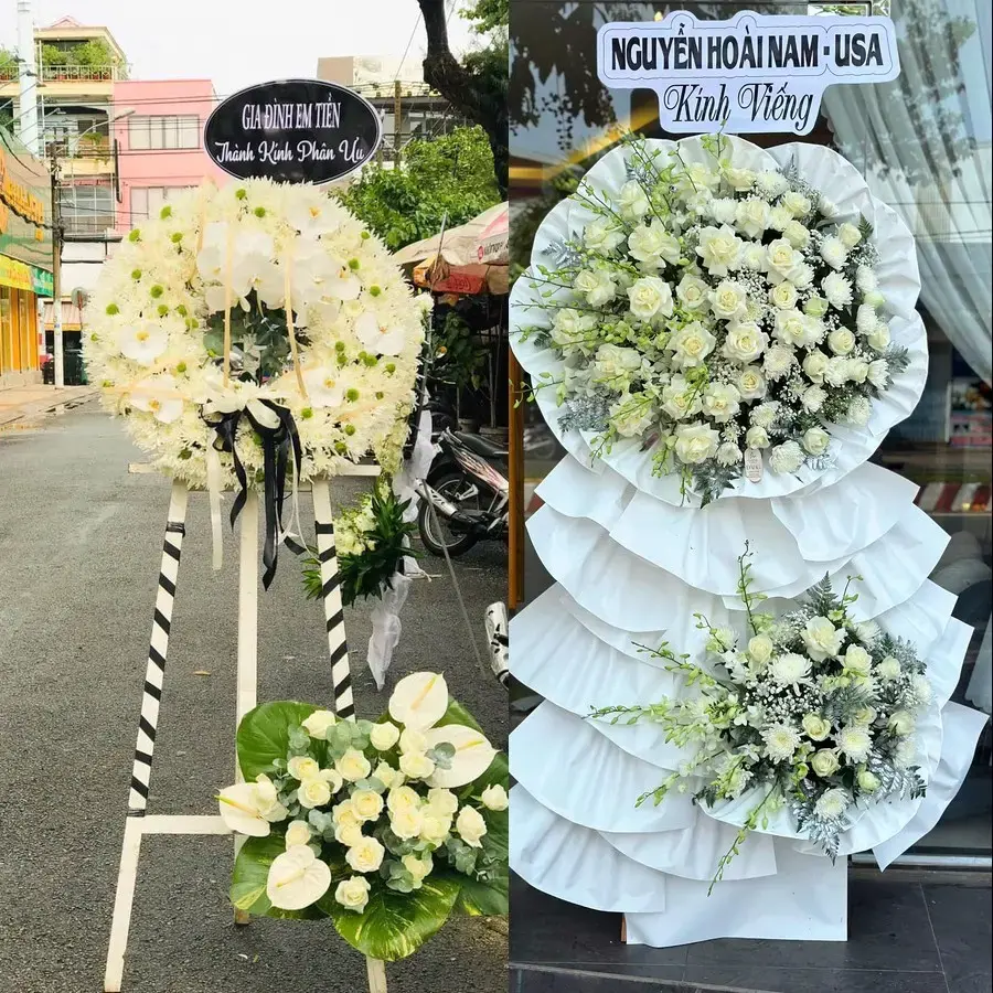Kệ hoa chia buồn tại Vĩnh Tường