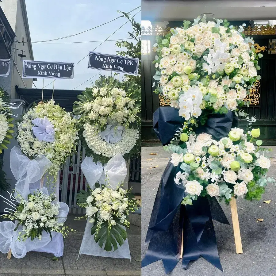 Vòng hoa đám tang tại Vũ Thư