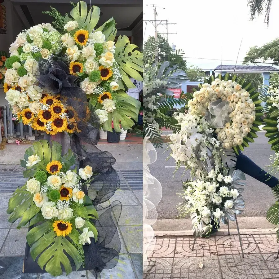 Kệ hoa chia buồn tại Xuân Giang