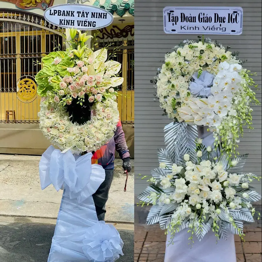 Kệ hoa chia buồn tại Xuân Hòa, Phú Thọ