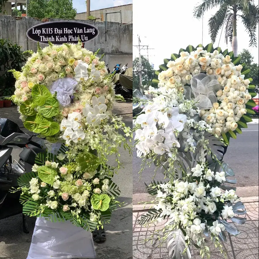 Vòng hoa đám tang tại Xuân Lãng