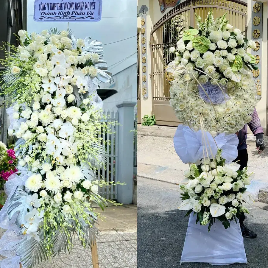 Kệ hoa chia buồn tại Xuân Lãng