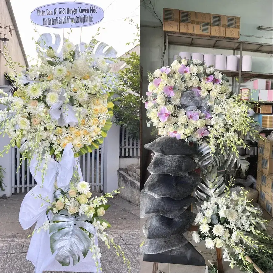 Kệ hoa chia buồn tại Xuân Lập