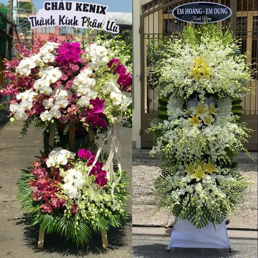 Kệ hoa chia buồn tại Xuân Mai