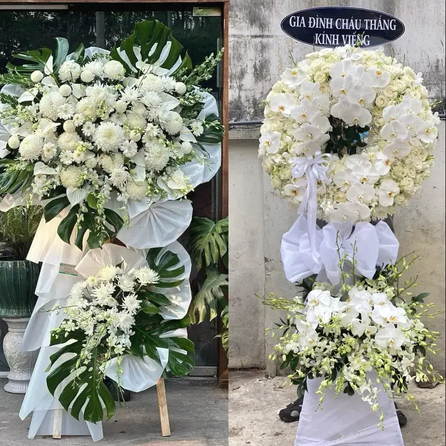Vòng hoa đám tang tại Xuân Trường